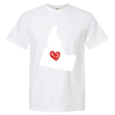 Love Idaho Heart Design Gift Garment-Dyed Heavyweight T-Shirt