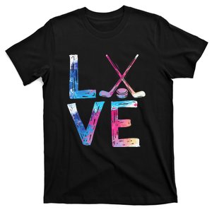 Love Ice Hockey Girls Hockey Gifts Women Ice Hockey T-Shirt