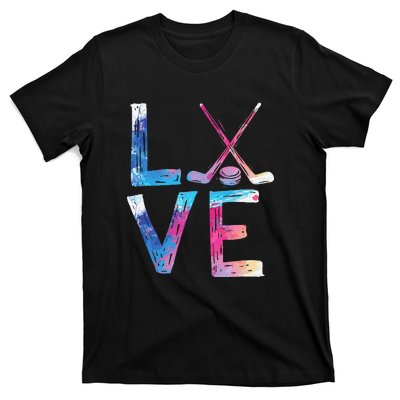 Love Ice Hockey Girls Hockey Gifts Women Ice Hockey T-Shirt