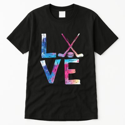 Love Ice Hockey Girls Hockey Gifts Women Ice Hockey Tall T-Shirt