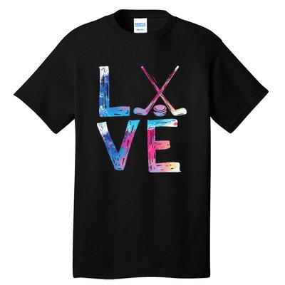 Love Ice Hockey Girls Hockey Gifts Women Ice Hockey Tall T-Shirt