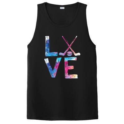 Love Ice Hockey Girls Hockey Gifts Women Ice Hockey PosiCharge Competitor Tank