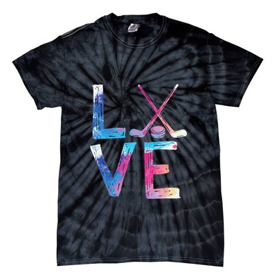Love Ice Hockey Girls Hockey Gifts Women Ice Hockey Tie-Dye T-Shirt