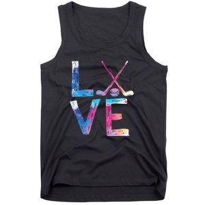 Love Ice Hockey Girls Hockey Gifts Women Ice Hockey Tank Top