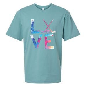 Love Ice Hockey Girls Hockey Gifts Women Ice Hockey Sueded Cloud Jersey T-Shirt