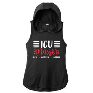 Love Inspire Heal Icu Nurse Nursing Healthcare Cute Gift Ladies PosiCharge Tri-Blend Wicking Draft Hoodie Tank