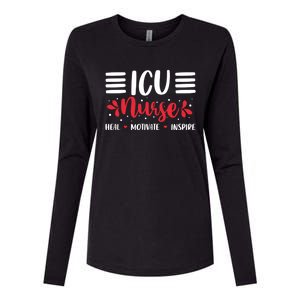 Love Inspire Heal Icu Nurse Nursing Healthcare Cute Gift Womens Cotton Relaxed Long Sleeve T-Shirt