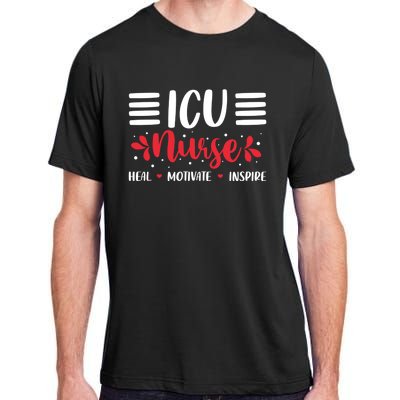 Love Inspire Heal Icu Nurse Nursing Healthcare Cute Gift Adult ChromaSoft Performance T-Shirt