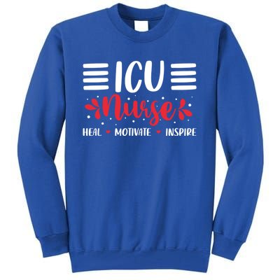 Love Inspire Heal Icu Nurse Nursing Healthcare Cute Gift Tall Sweatshirt