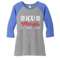 Love Inspire Heal Icu Nurse Nursing Healthcare Cute Gift Women's Tri-Blend 3/4-Sleeve Raglan Shirt