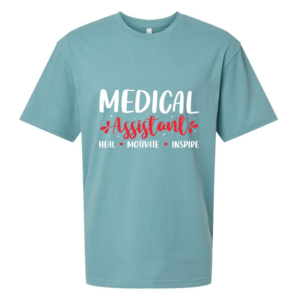 Love Inspire Heal Medical Assistant Nursing Healthcare Funny Gift Sueded Cloud Jersey T-Shirt