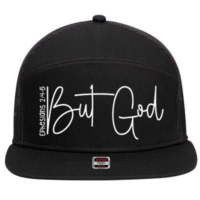 Life Is Hard But God Is Good Christian Faith Jesus God Lover 7 Panel Mesh Trucker Snapback Hat