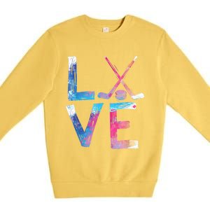 Love Ice Hockey Girls Hockey Gifts Womens Ice Hockey TShirt Premium Crewneck Sweatshirt