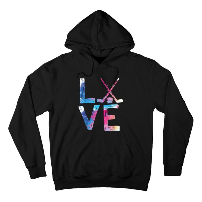 Love Ice Hockey Girls Hockey Gifts Womens Ice Hockey TShirt Hoodie