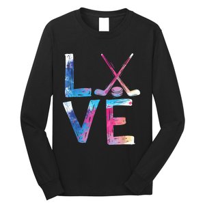 Love Ice Hockey Girls Hockey Gifts Womens Ice Hockey TShirt Long Sleeve Shirt