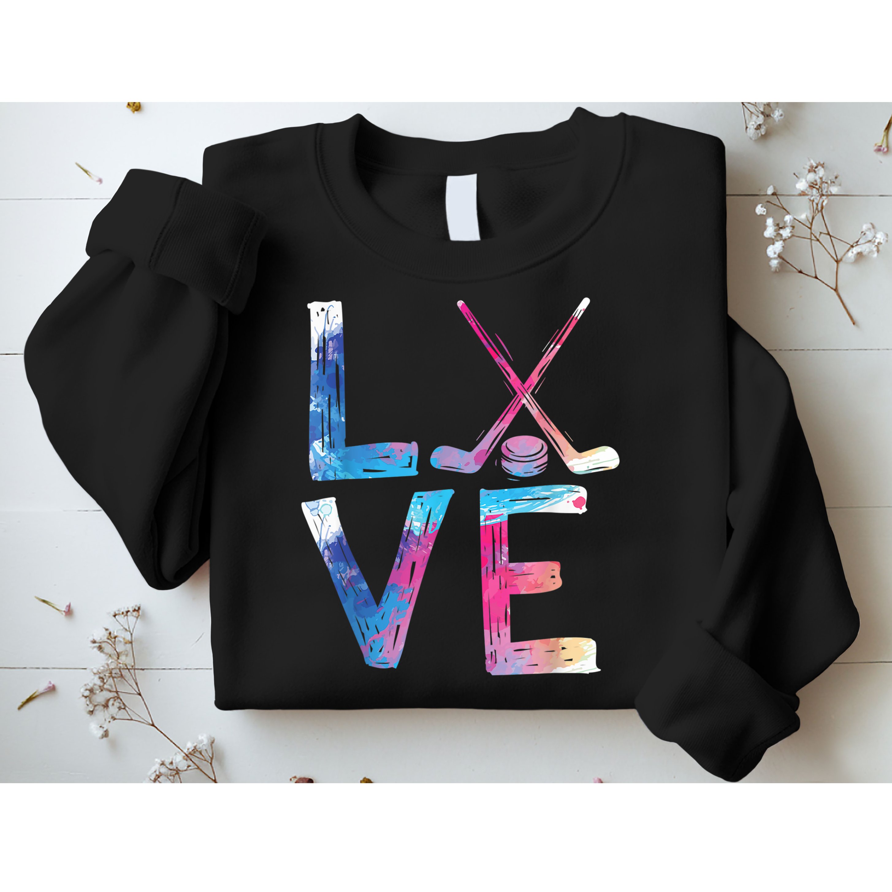 Love Ice Hockey Girls Hockey Gifts Womens Ice Hockey TShirt Sweatshirt