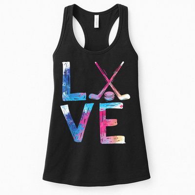Love Ice Hockey Girls Hockey Gifts Womens Ice Hockey TShirt Womens Tank Top