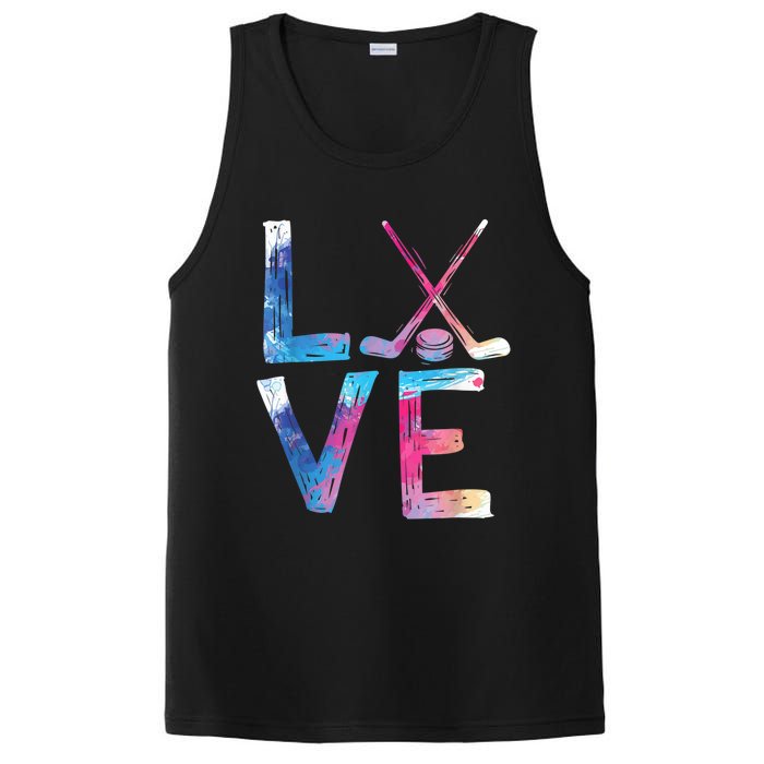 Love Ice Hockey Girls Hockey Gifts Womens Ice Hockey TShirt PosiCharge Competitor Tank