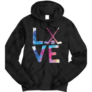 Love Ice Hockey Girls Hockey Gifts Womens Ice Hockey TShirt Tie Dye Hoodie