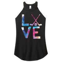 Love Ice Hockey Girls Hockey Gifts Womens Ice Hockey TShirt Women’s Perfect Tri Rocker Tank