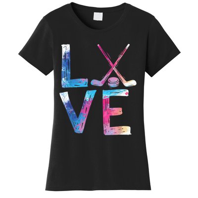 Love Ice Hockey Girls Hockey Gifts Womens Ice Hockey TShirt Women's T-Shirt