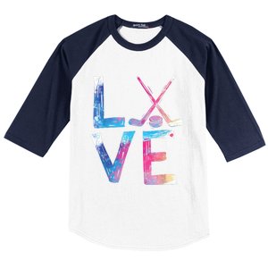 Love Ice Hockey Girls Hockey Gifts Womens Ice Hockey TShirt Baseball Sleeve Shirt