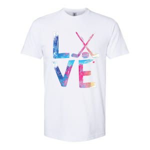 Love Ice Hockey Girls Hockey Gifts Womens Ice Hockey TShirt Softstyle CVC T-Shirt