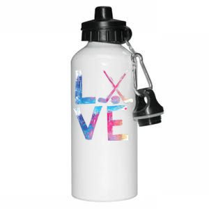 Love Ice Hockey Girls Hockey Gifts Womens Ice Hockey TShirt Aluminum Water Bottle