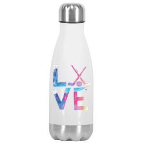 Love Ice Hockey Girls Hockey Gifts Womens Ice Hockey TShirt Stainless Steel Insulated Water Bottle