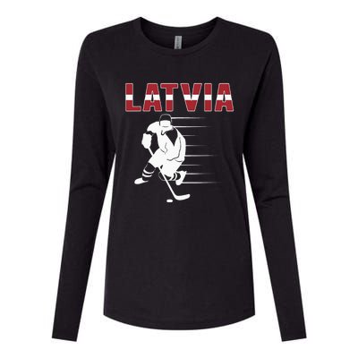 Latvia Ice Hockey Fans Jersey Latvian Hockey Team Supporter Womens Cotton Relaxed Long Sleeve T-Shirt