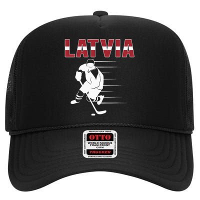 Latvia Ice Hockey Fans Jersey Latvian Hockey Team Supporter High Crown Mesh Back Trucker Hat