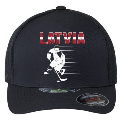 Latvia Ice Hockey Fans Jersey Latvian Hockey Team Supporter Flexfit Unipanel Trucker Cap