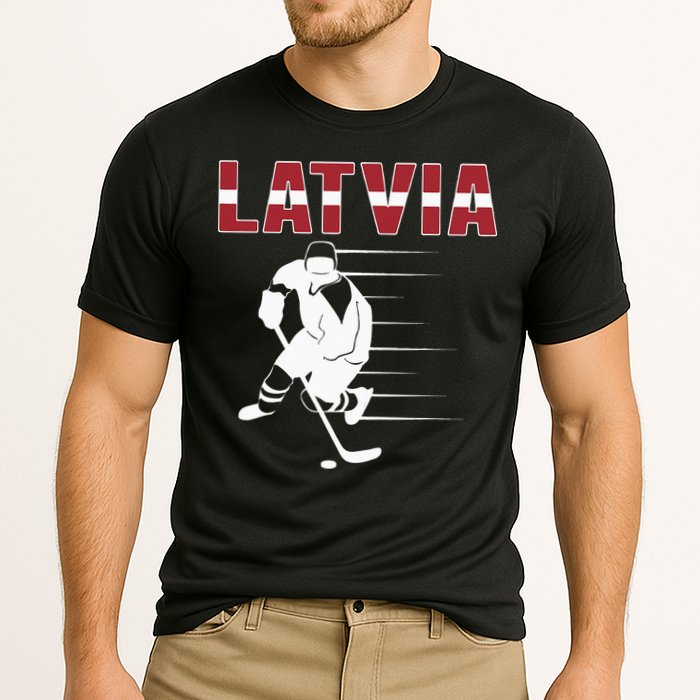 Latvia Ice Hockey Fans Jersey Latvian Hockey Team Supporter Cooling Performance Crew T-Shirt