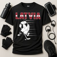 Latvia Ice Hockey Fans Jersey Latvian Hockey Team Supporter Cooling Performance Crew T-Shirt