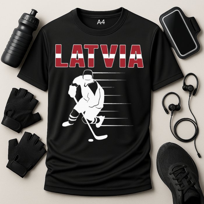 Latvia Ice Hockey Fans Jersey Latvian Hockey Team Supporter Cooling Performance Crew T-Shirt