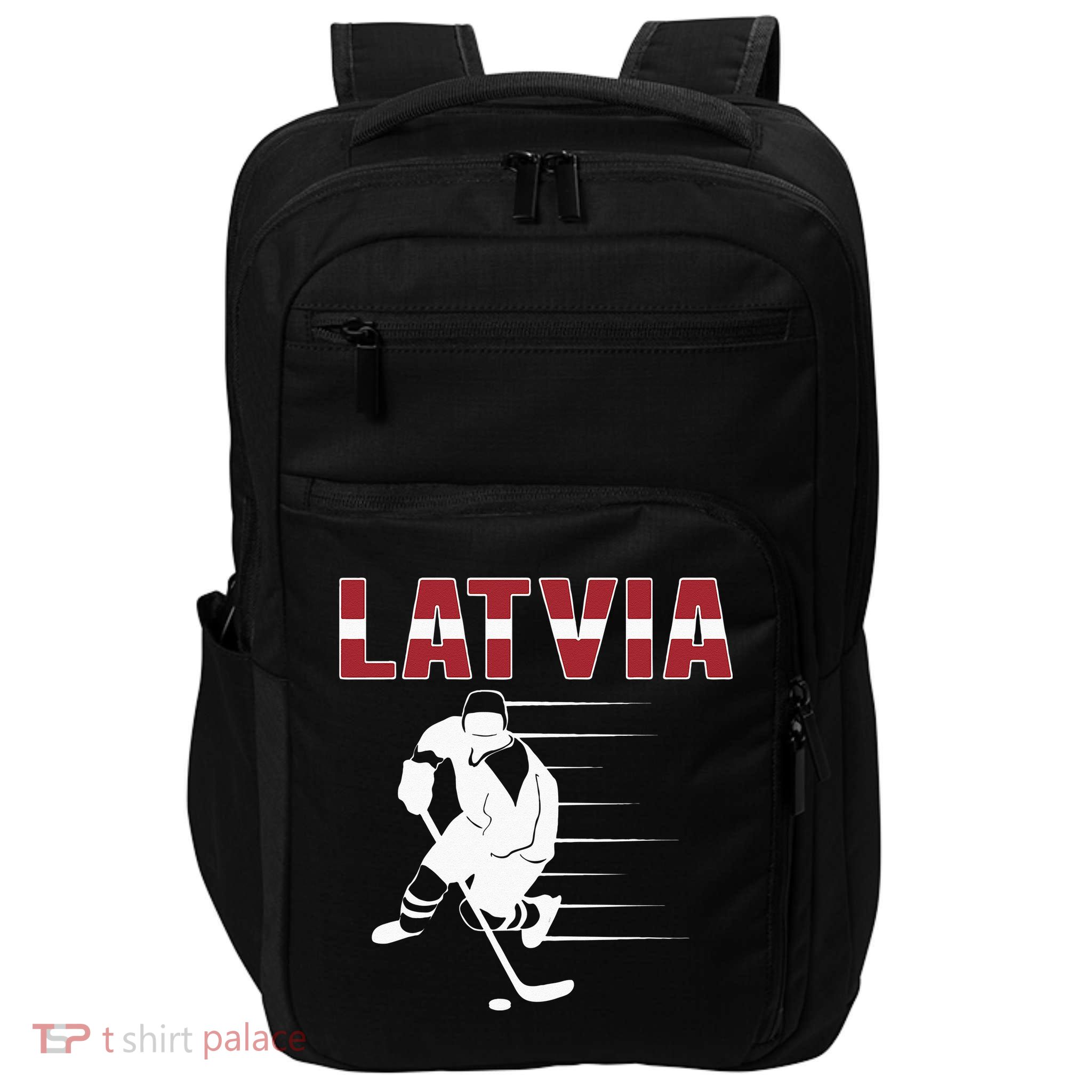 Latvia Ice Hockey Fans Jersey Latvian Hockey Team Supporter Impact Tech Backpack