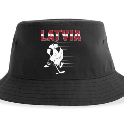Latvia Ice Hockey Fans Jersey Latvian Hockey Team Supporter Sustainable Bucket Hat