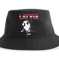 Latvia Ice Hockey Fans Jersey Latvian Hockey Team Supporter Sustainable Bucket Hat