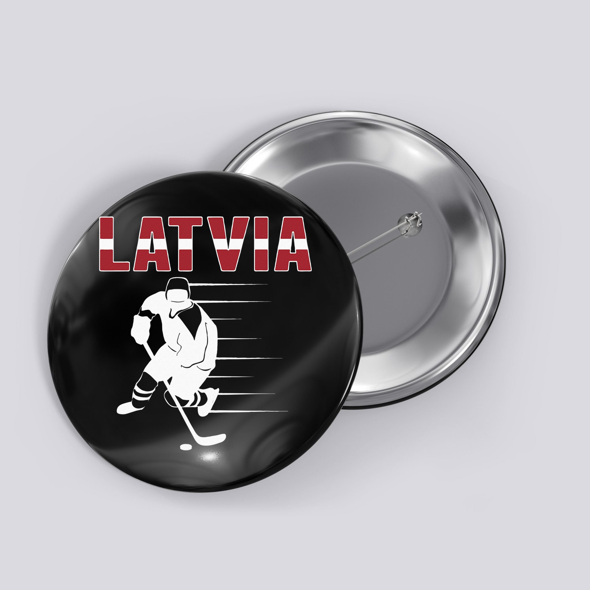 Latvia Ice Hockey Fans Jersey Latvian Hockey Team Supporter Button