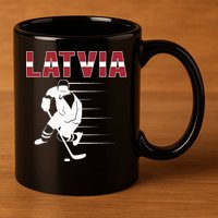Latvia Ice Hockey Fans Jersey Latvian Hockey Team Supporter 11oz C Handle Ceramic Mug