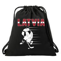 Latvia Ice Hockey Fans Jersey Latvian Hockey Team Supporter Drawstring Bag