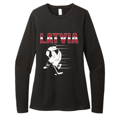 Latvia Ice Hockey Fans Jersey Latvian Hockey Team Supporter Womens CVC Long Sleeve Shirt