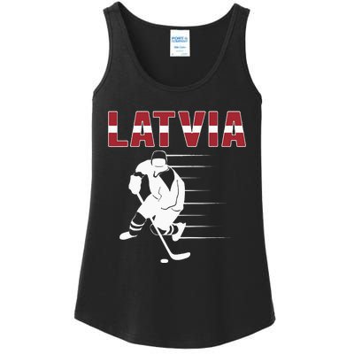 Latvia Ice Hockey Fans Jersey Latvian Hockey Team Supporter Ladies Essential Tank