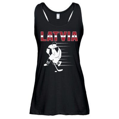 Latvia Ice Hockey Fans Jersey Latvian Hockey Team Supporter Ladies Essential Flowy Tank