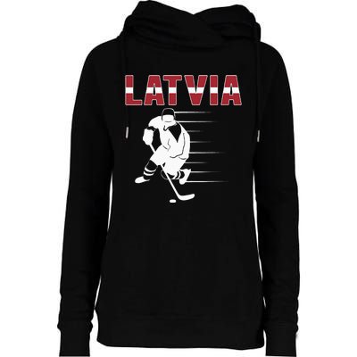 Latvia Ice Hockey Fans Jersey Latvian Hockey Team Supporter Womens Funnel Neck Pullover Hood