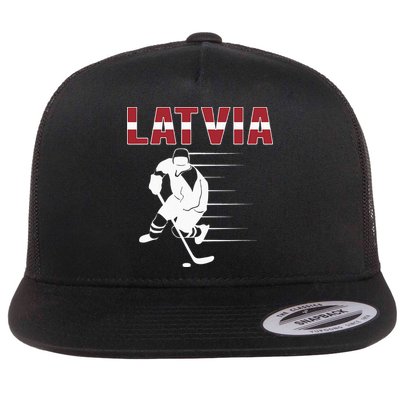 Latvia Ice Hockey Fans Jersey Latvian Hockey Team Supporter Flatbill Hat