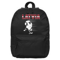 Latvia Ice Hockey Fans Jersey Latvian Hockey Team Supporter 16 in Basic Backpack