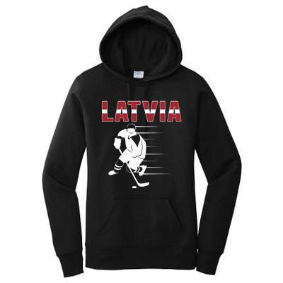 Latvia Ice Hockey Fans Jersey Latvian Hockey Team Supporter Women's Pullover Hoodie