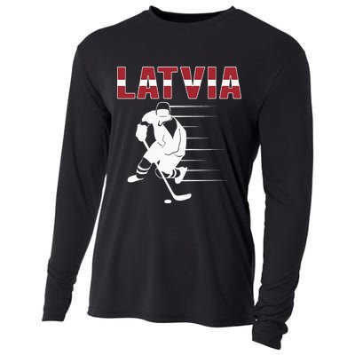 Latvia Ice Hockey Fans Jersey Latvian Hockey Team Supporter Cooling Performance Long Sleeve Crew
