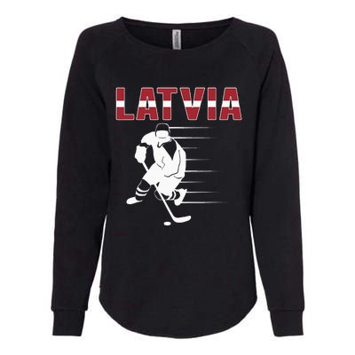 Latvia Ice Hockey Fans Jersey Latvian Hockey Team Supporter Womens California Wash Sweatshirt